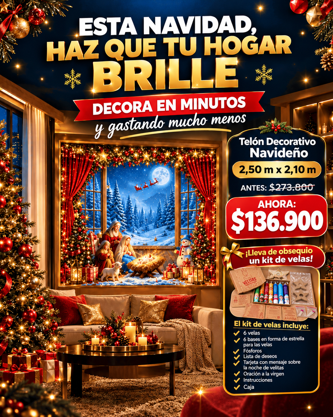 Telon Decorativo Navideño