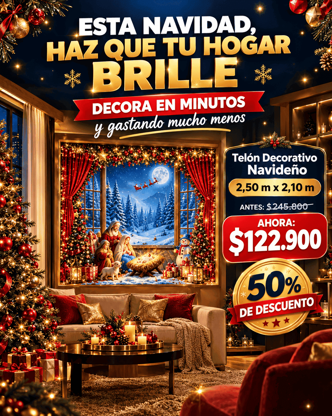 Telón Decorativo Navideño