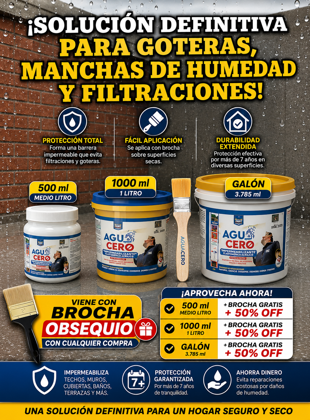 IMPERMEABILIZANTE AGUACERO + OBSEQUIO🎁💧